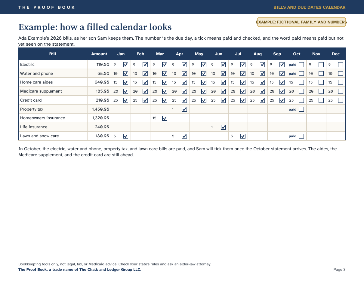 The printable checkbox calendar.